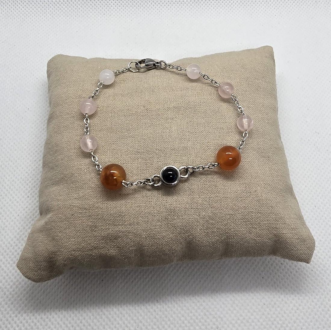 Bracelet en métal et perles