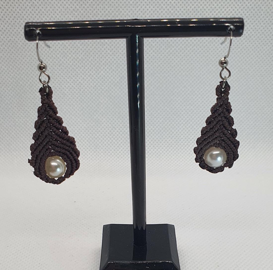 Boucles d'oreilles en macramé