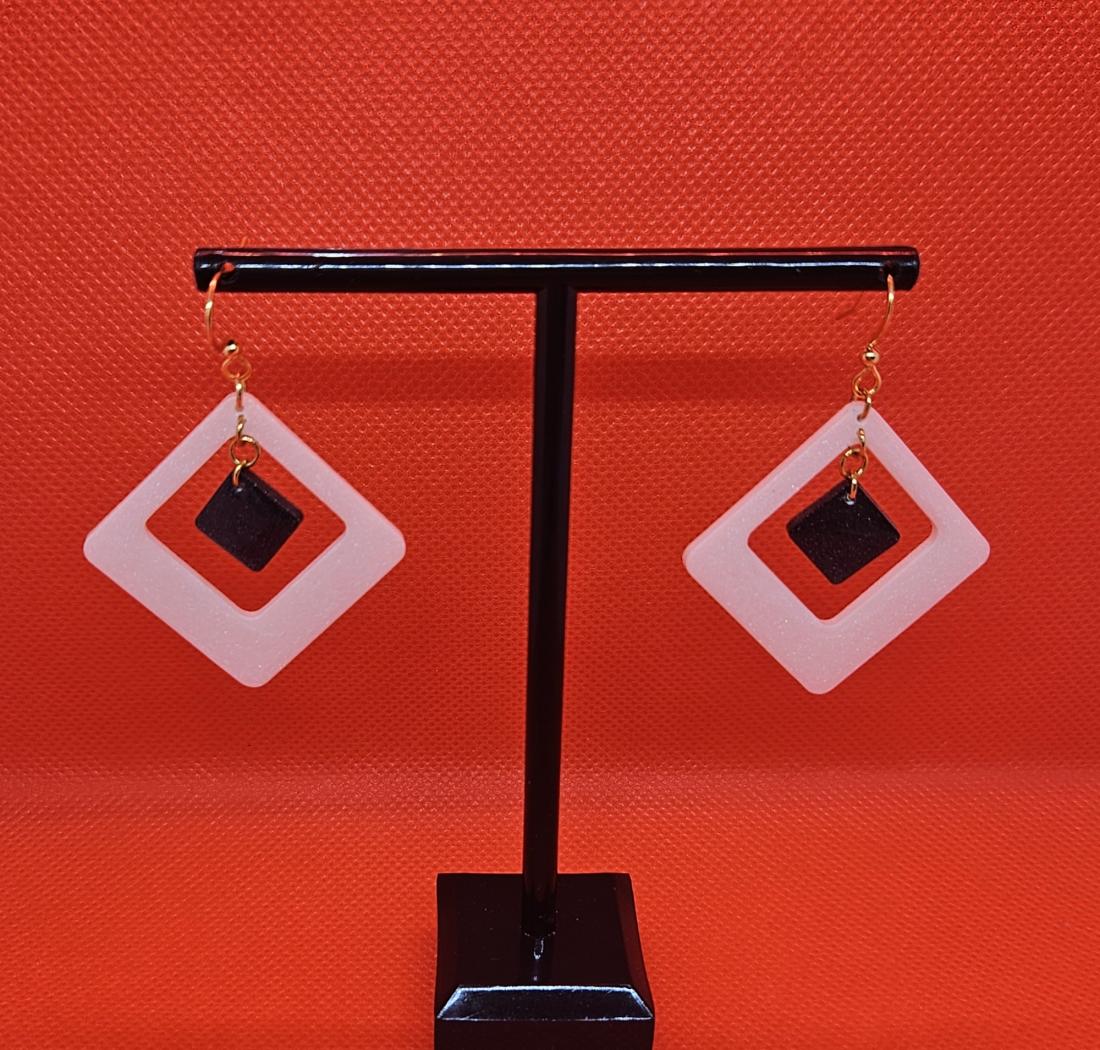 Boucles d'oreilles en résine