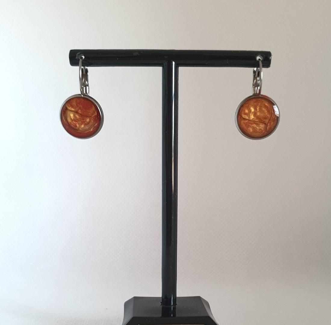 Boucles d'oreilles en résine et métal